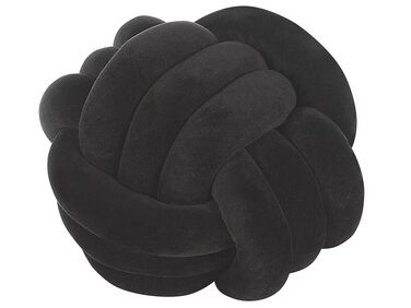 Velvet Knot Cushion 30 x 30 cm Black MALNI