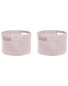 Conjunto de 2 cestas de algodón rosa pastel 20 cm CHINIOT_840459