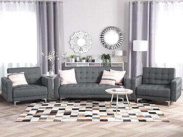Modular Fabric Living Room Set Grey ABERDEEN