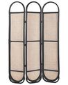 Folding Rattan 3 Panel Room Divider 118 x 180 cm Natural and Black CORTONA_866373