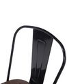 Metal Dining Chair Black and Dark Wood APOLLO_411296