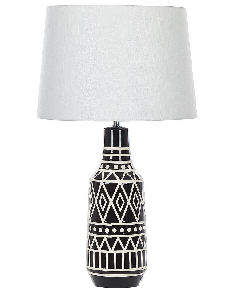 Lámpara de mesa de cerámica negro/blanco crema/beige 68 cm SHEBELLE_822384