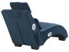 Chaise longue en velours bleu avec port USB et haut-parleur bluetooth SIMORRE_823086