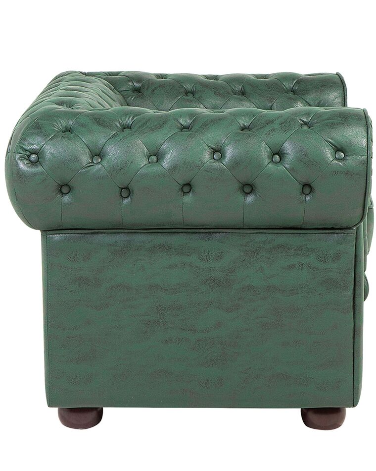 Faux Leather Armchair Green CHESTERFIELD Beliani.co.uk