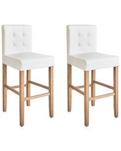 Baarituoli keinonahka luonnonvalkoinen 2 kpl MADISON