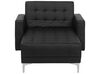 Faux Leather Chaise Lounge Black ABERDEEN_715718