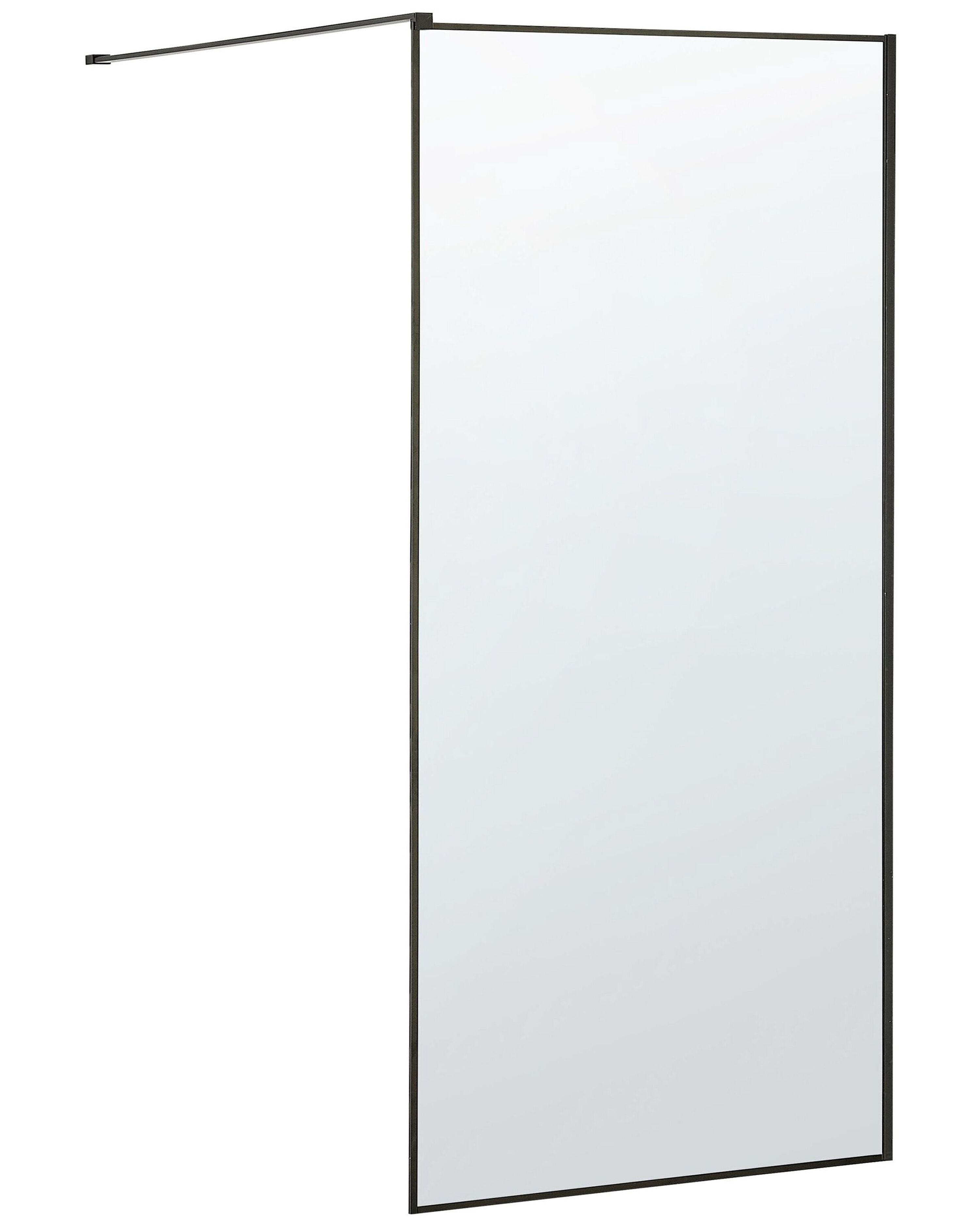 Mampara de ducha de vidrio templado transparente/negro 190 x 90 cm WASPAM 