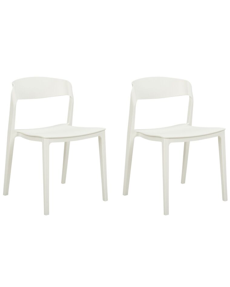 Set of 2 Dining Chairs White SOMERS_873402