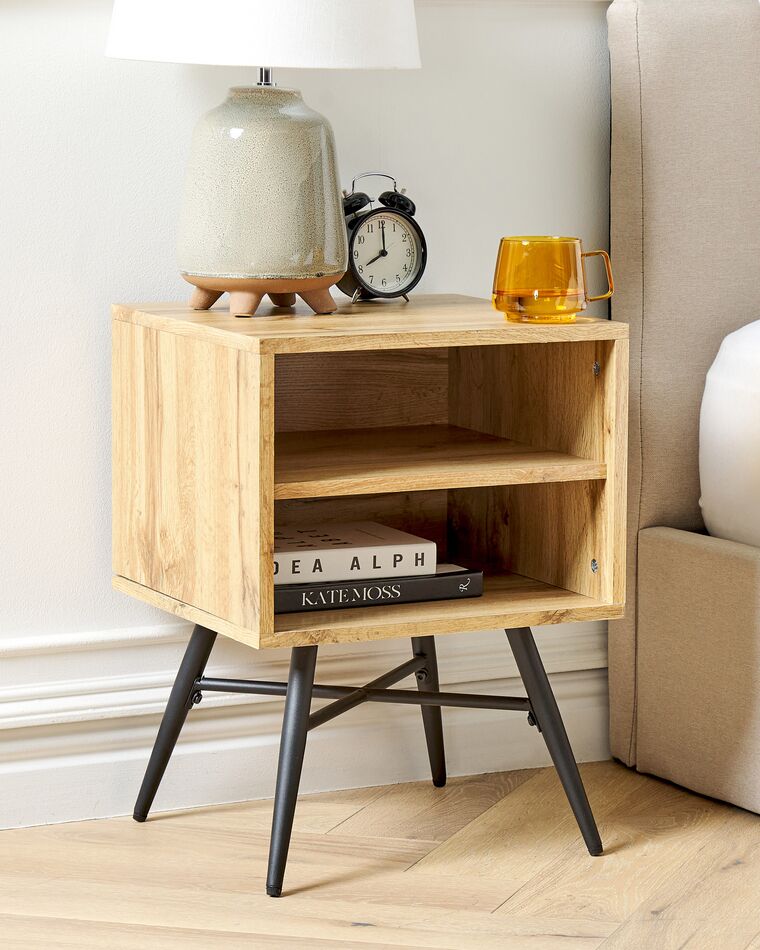 Bedside Table Light Wood LUBOCK | Beliani.co.uk