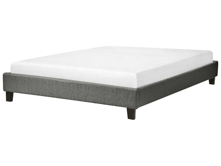 Fabric EU Double Size Bed Grey ROANNE_721530