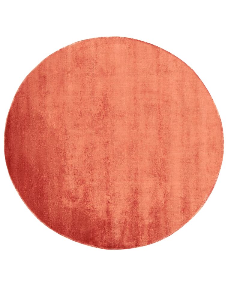 Round Viscose Area Rug ⌀ 140 cm Orange GESI II | Beliani.co.uk