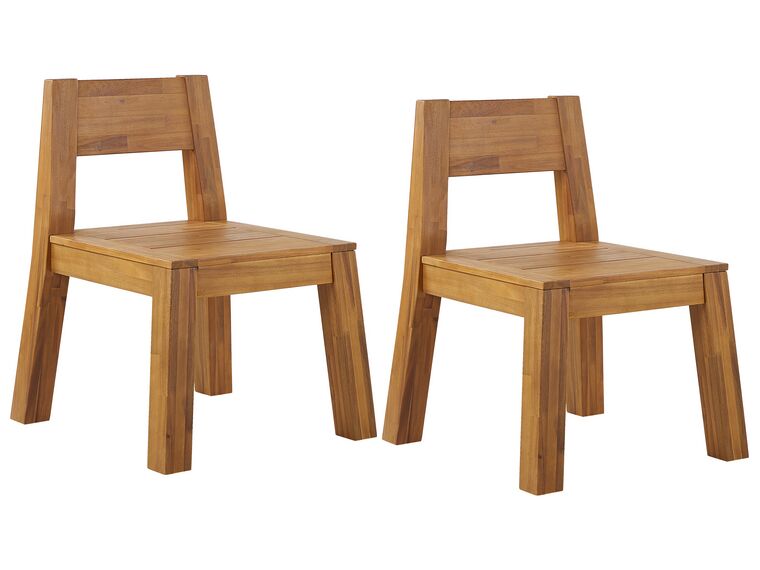 Set of 2 Acacia Wood Garden Chairs LIVORNO_826014