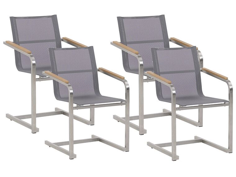 Lot de 4 chaises de jardin grises COSOLETO_818429