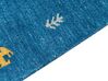 Gabbeh Teppich Wolle blau 80 x 150 cm Kurzflor CALTI _855844