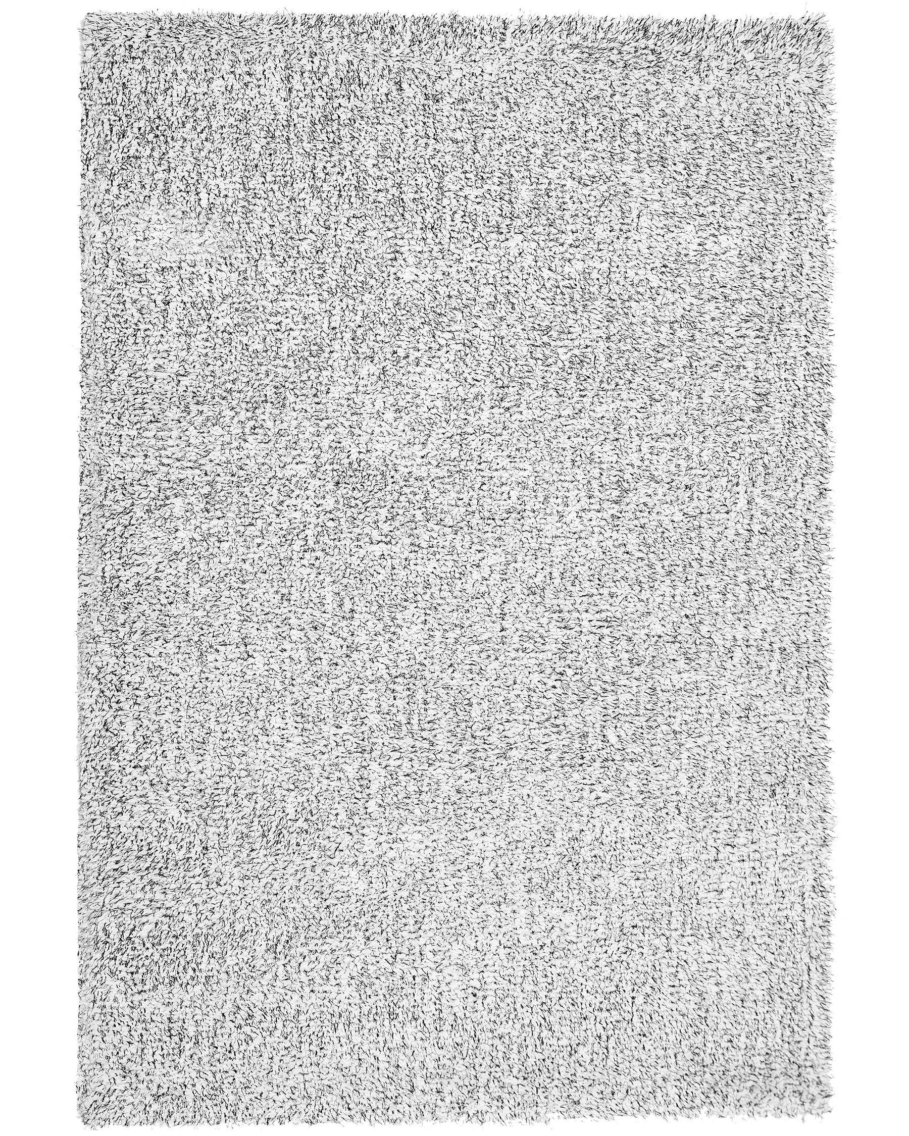 Teppich rechteckig 140x200 cm schwarz grau meliert Shaggy Hochflor Modern Demre