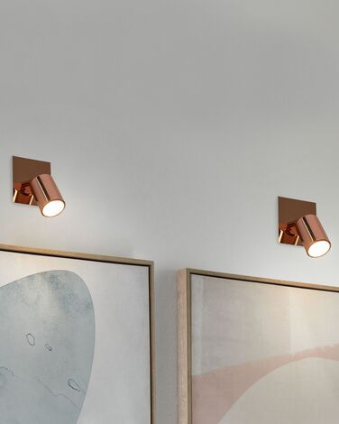 Set of 2 Metal Spotlight Lamps Copper TIGRIS