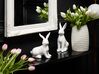 Figurine décorative lapin en céramique blanc 21 cm MORIUEX_799225