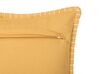 Almofada decorativa algodão e viscose amarela com relevo 45 x 45 cm KAVALAM_755243