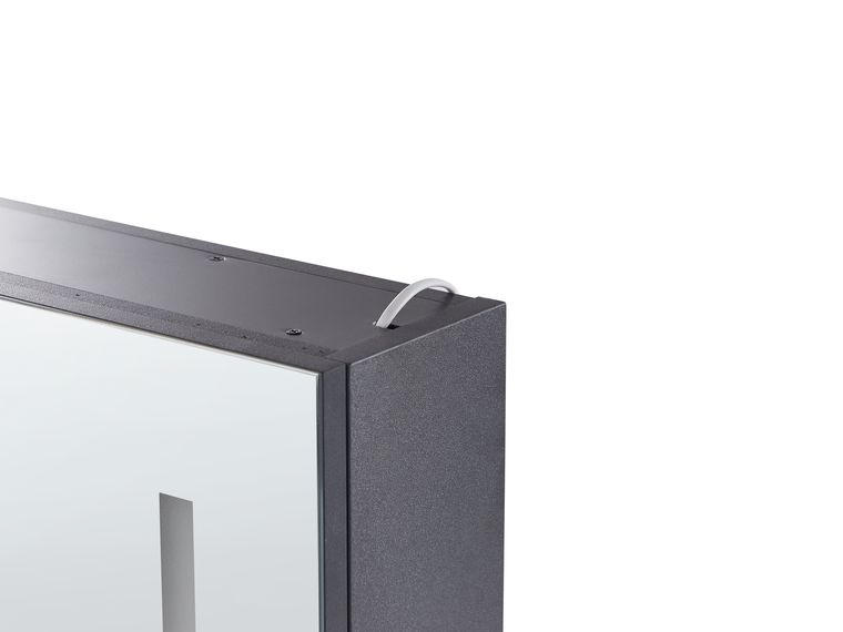 Lomadox - Armadio Da Bagno Con Specchio LUTON56 - 60x75x16 Cm - Finitura Rovere Wotan - 2 Ante E 3 Scomparti