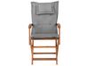 Sada 2 dřevěných zahradních židlí s šedými polštáři MAUI_755741