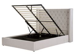 Parisänky sametti säilytystila vaaleanharmaa 160 x 200 cm LUBBON