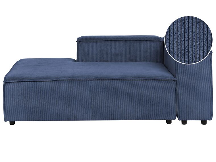 Right Hand Jumbo Cord Chaise Lounge Blue APRICA_908986