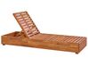 Wooden Reclining Sun Lounger with Cushion Off-White FANANO_863044