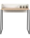 Schreibtisch heller Holzfarbton / weiß 90 x 60 cm ANAH_860554