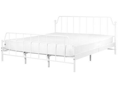 Łóżko metalowe 180 x 200 cm białe MAURESSAC