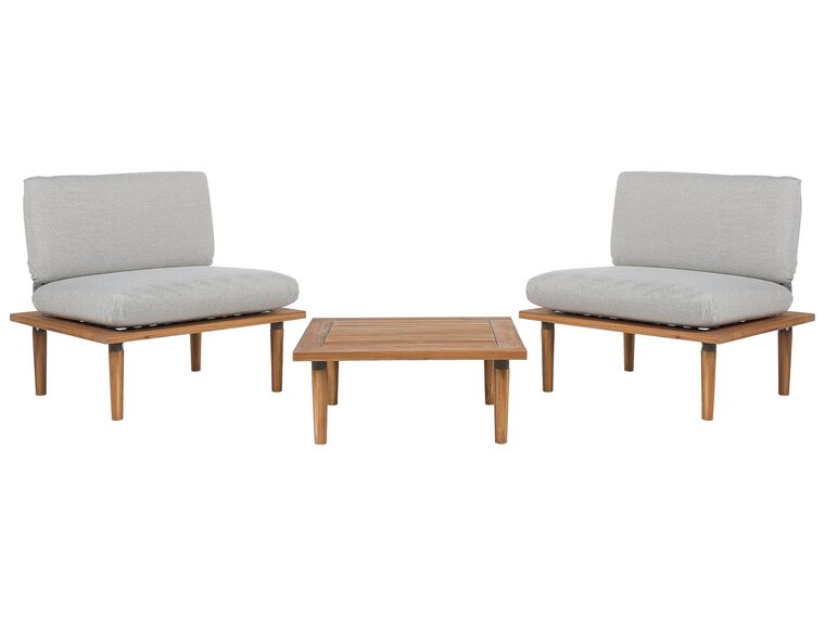 2 Seater Acacia Wood Garden Sofa Set Grey FRASCATI_718954