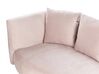 Chaise longue linkszijdig fluweel roze CHAUMONT_871176