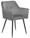 Conjunto de 2 sillas de comedor de terciopelo gris oscuro/negro JASMIN_859461