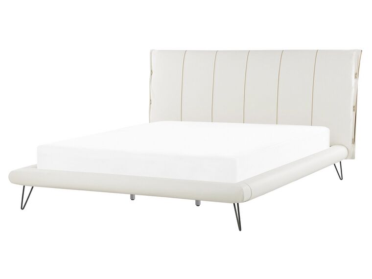 Letto a doghe in similpelle bianco 160 x 200 cm BETIN_788907