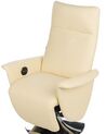 Faux Leather Recliner Chair Cream PRIME_908087