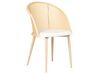 Lot de 2 chaises en métal crème et bois clair CORNELL_888136