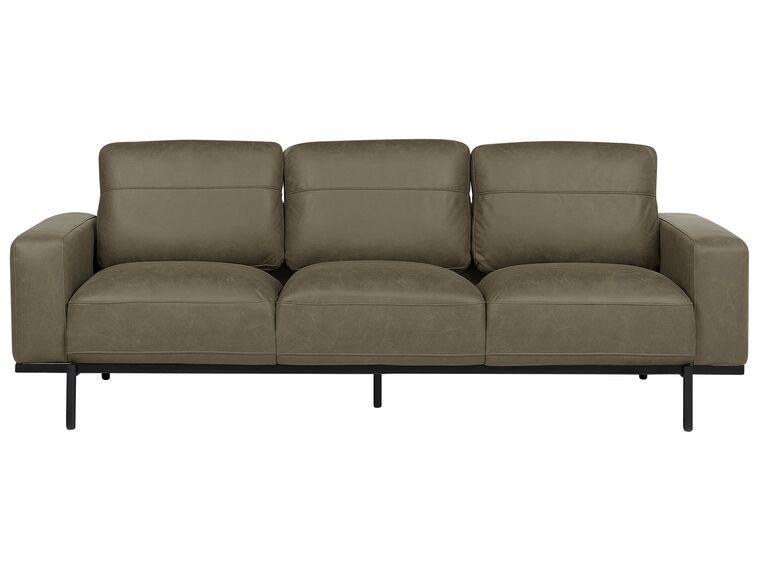 3-Sitzer Sofa Stoff grün Lederoptik SOVIK_906304