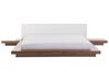 EU Super King Size Bed with LED and Bedside Tables Dark Wood ZEN_772065
