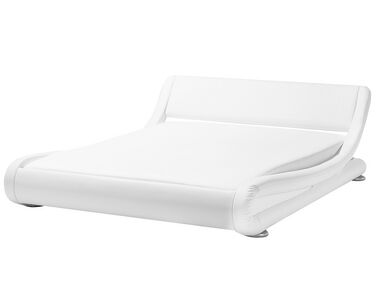 Bílá matná kožená postel 180x200 cm AVIGNON