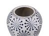 Vaso de cerâmica grés branca e azul marinho 19 cm MILETOS_810753