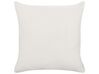 Cotton Cushion Geometric Pattern 45 x 45 cm White and Yellow WOODI_838876