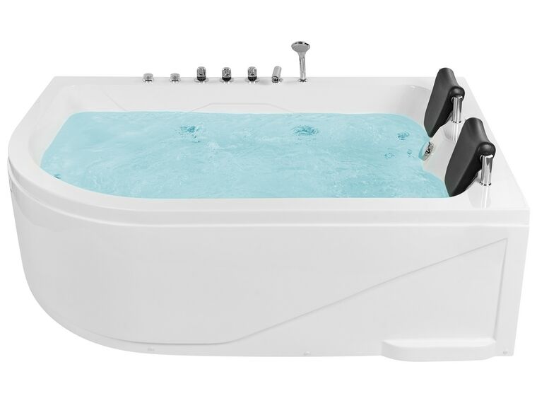 Left Hand Whirlpool Corner Bath with LED 1800 x 1200 mm White CALAMA_780988