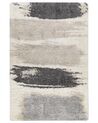 Teppich weiss / grau 200 x 300 cm abstarktes Muster Shaggy MARTUNI_855012