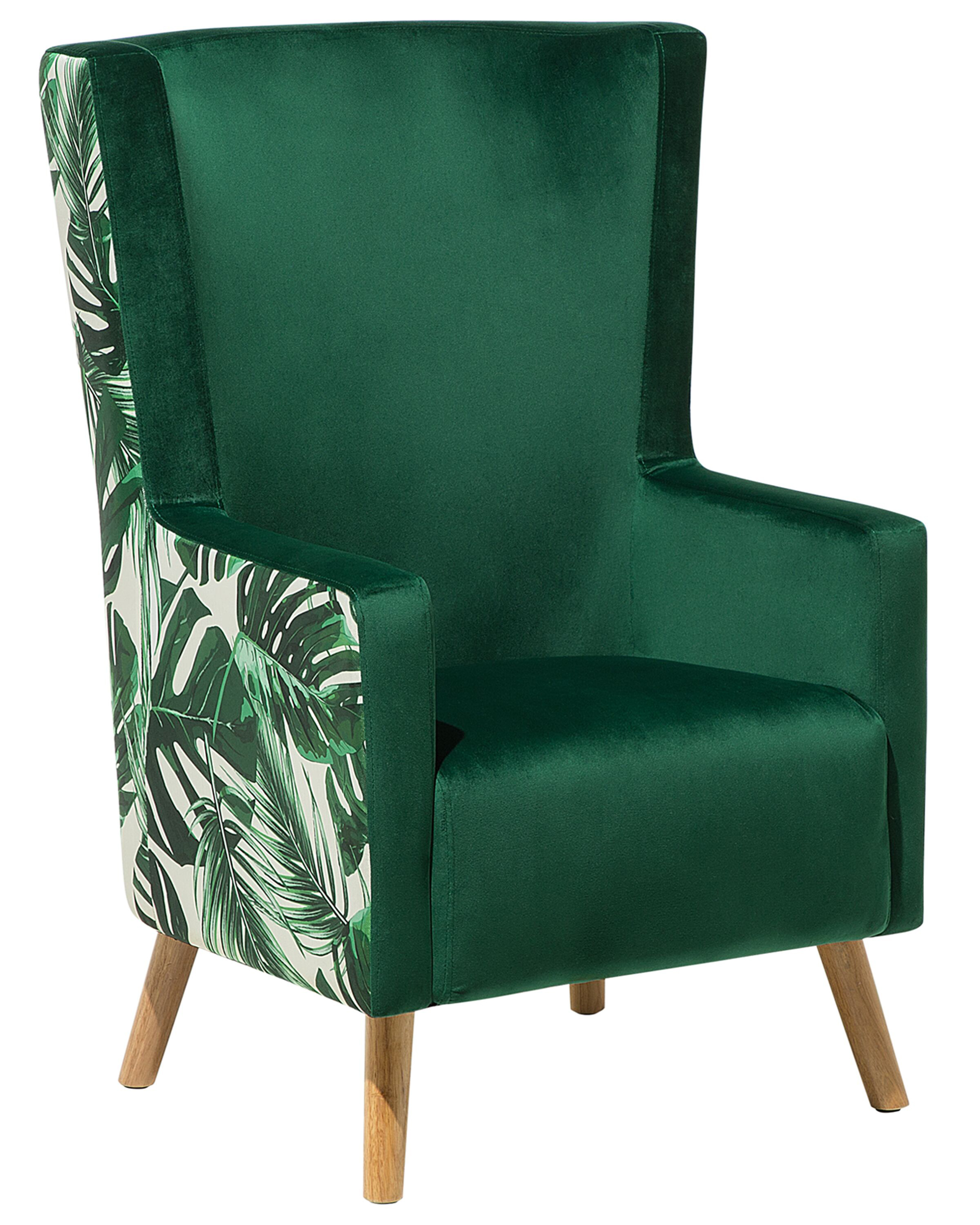 Fotel uszak welurowy zielony ONEIDA_702169