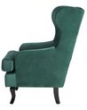 Velvet Fabric Wingback Chair Dark Green ALTA_749414