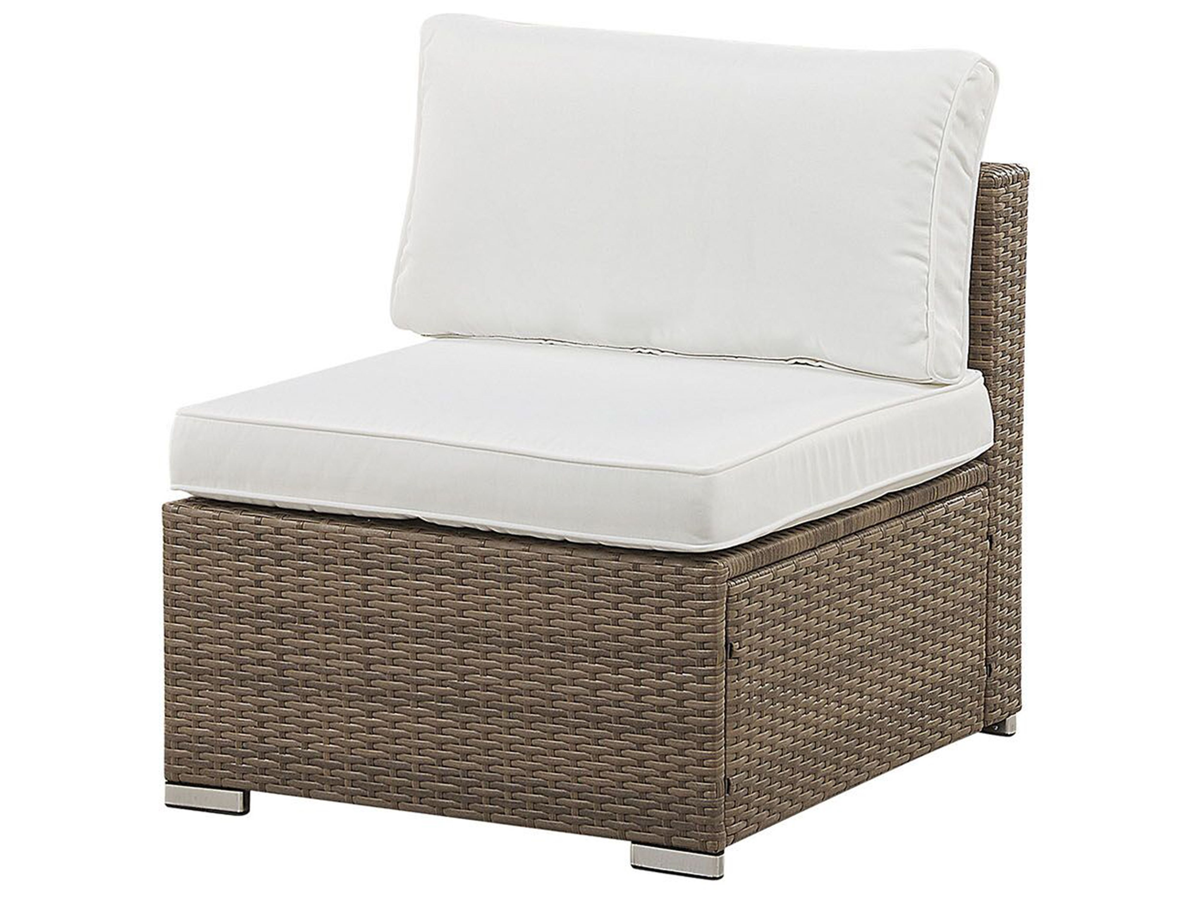 6 Seater PE Rattan Garden Lounge Set White BELVEDERE | Beliani.co.uk