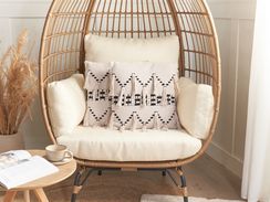 Puuvillainen beige/musta tyynysetti 2 kpl 45 x 45 cm THONDI