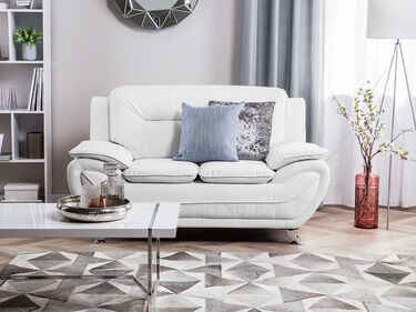 2-seters sofa kunstskinn hvit LEIRA