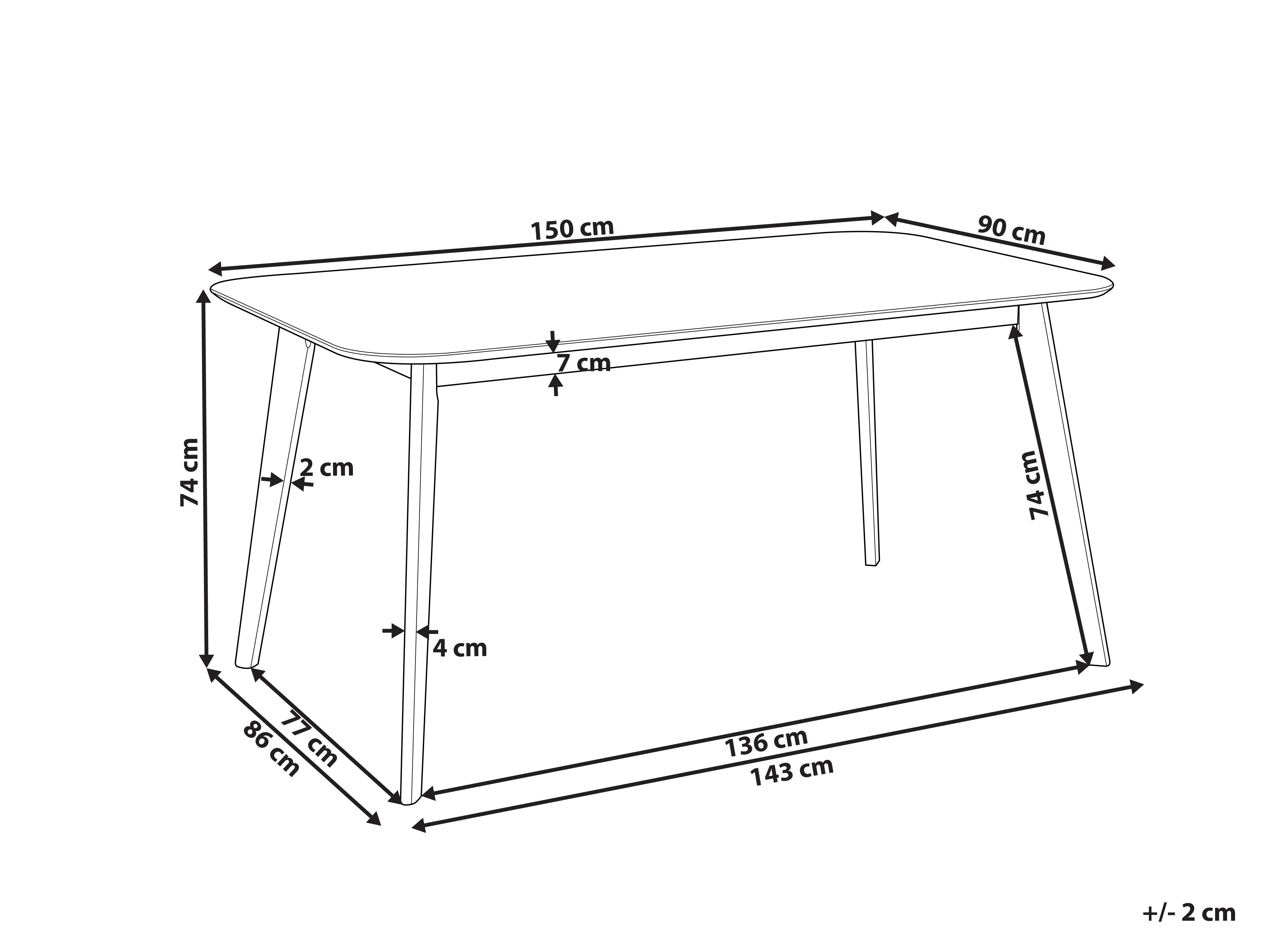 Dining Table 150 x 90 cm Dark Wood EPHRATA Beliani.co.uk
