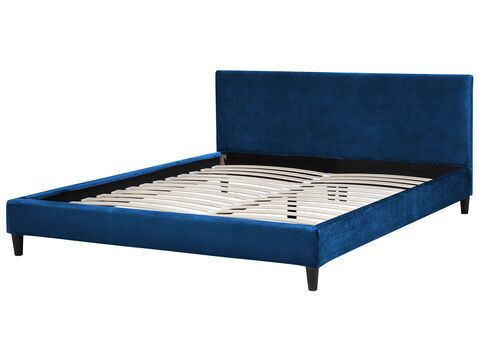 Velvet Eu Super King Size Bed Navy Blue Fitou Beliani No Velvet Eu Super King Size Bed Navy Blue, Modern Super King Size Bed