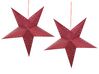 Set of 2 LED Hanging Glitter Stars 60 cm Red MOTTI_835516